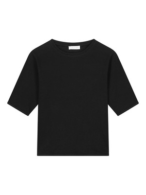 Rosa Structured Cotton Top Black from Charlie Mary