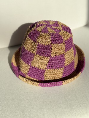 Sunny Days Purple Checked Hat from Chillax