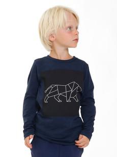 Organic T-Shirt Eucalyptus Aura - blue with lion via CORA happywear
