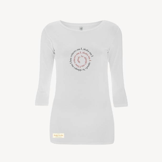 Project Cece  Duurzame dames yoga stretch shirt 3/4 mouw – I AM WHOLE –  Daily Mantra