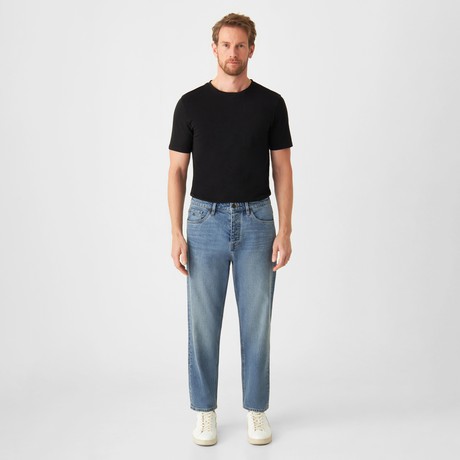 RISE Relaxed Tapered Minimal Stretch - Basic - Vintage Blue from DAWN Denim