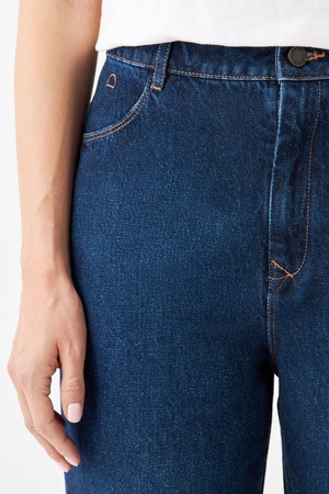 DAWN Wide Straight Cropped Non-Stretch - Minimal - Dark Blue from DAWN Denim