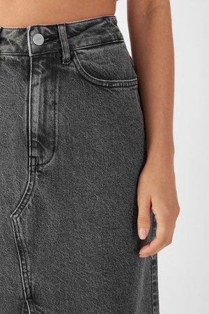 LUCE Midi Skirt - High Waist - Light Grey from DAWN Denim