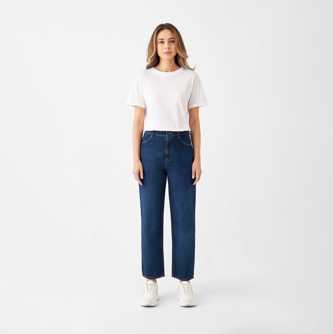 DAWN Wide Straight Cropped Non-Stretch - Minimal - Dark Blue from DAWN Denim