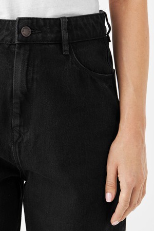 DAWN Wide Straight Cropped Non-Stretch - Minimal - Black Denim from DAWN Denim