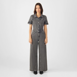 TWITTER Minimal Stretch - Short Sleeve Overall - Dark Grey from DAWN Denim