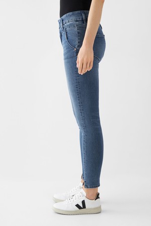 SUN UP Skinny Powerstretch - Design Details - Medium Blue from DAWN Denim