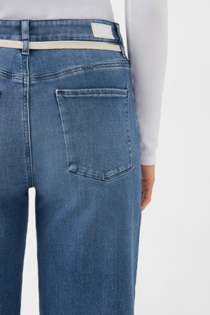 DEW Flared Cropped Soft Denim - French Pocket - Medium Blue from DAWN Denim