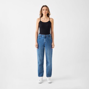 DAWN Wide Straight Cropped Non-Stretch - Minimal - Medium Blue from DAWN Denim