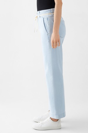 DEW Flared Cropped Soft Denim - French Pocket - Bright Blue from DAWN Denim