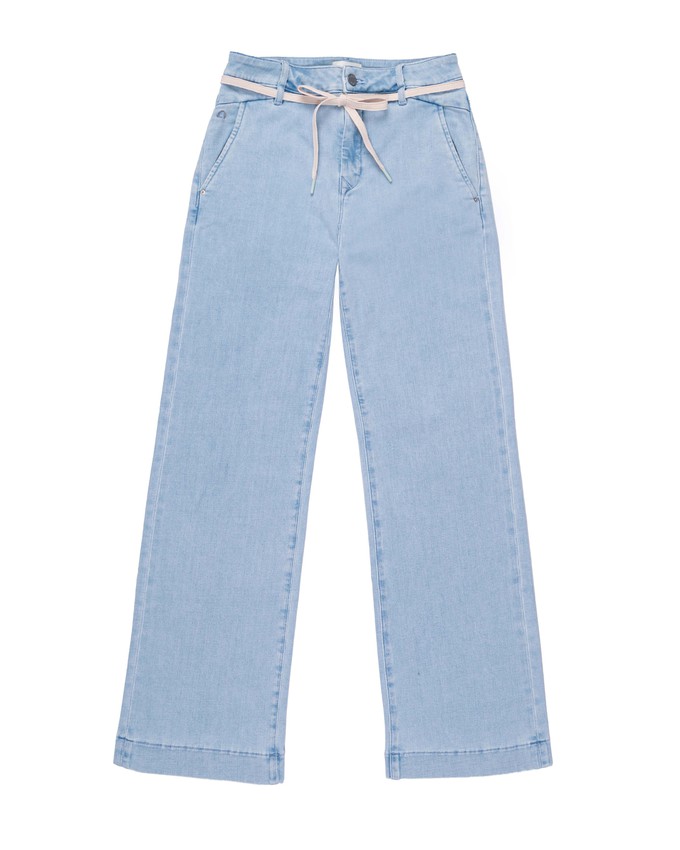 DEW Flared Cropped Soft Denim - French Pocket - Bright Blue from DAWN Denim