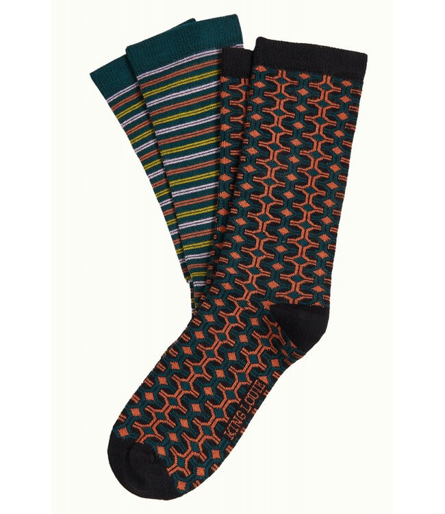 KING LOUIE •• Socks 2-Pack Savile | Caramel from De Groene Knoop