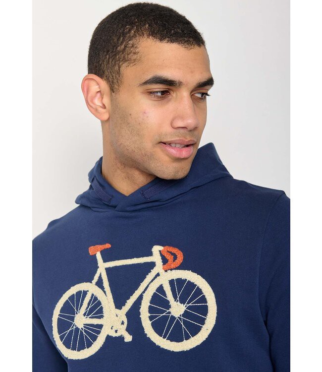 GREENBOMB •• Hoodie Star Bike Fluffy | navy from De Groene Knoop