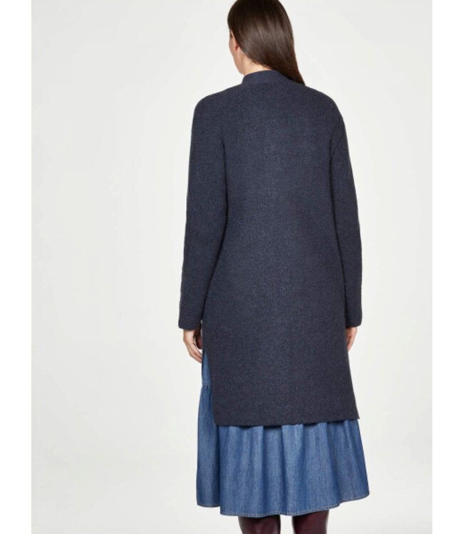 THOUGHT  •• Angie Longline Cardigan | navy from De Groene Knoop