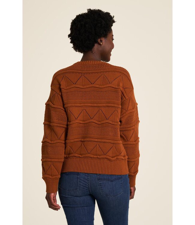 Tranquillo •• Patterned knitted jumper| Caramel from De Groene Knoop