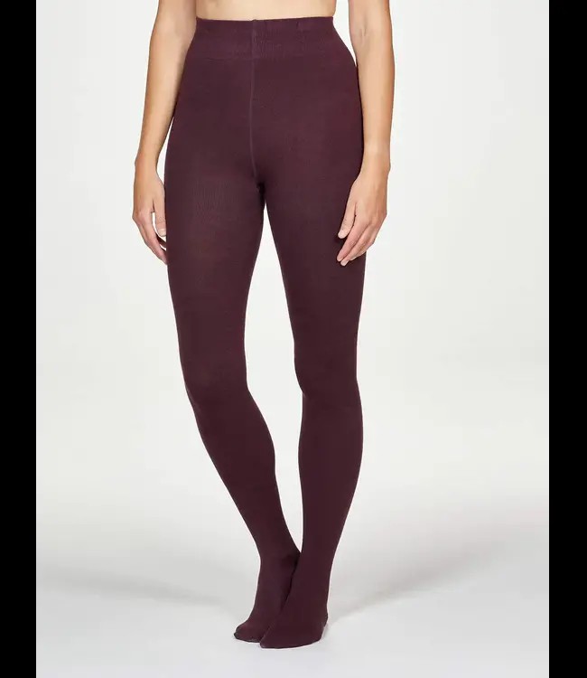 THOUGHT  •• Essential Plain Tights | Merlot Red from De Groene Knoop