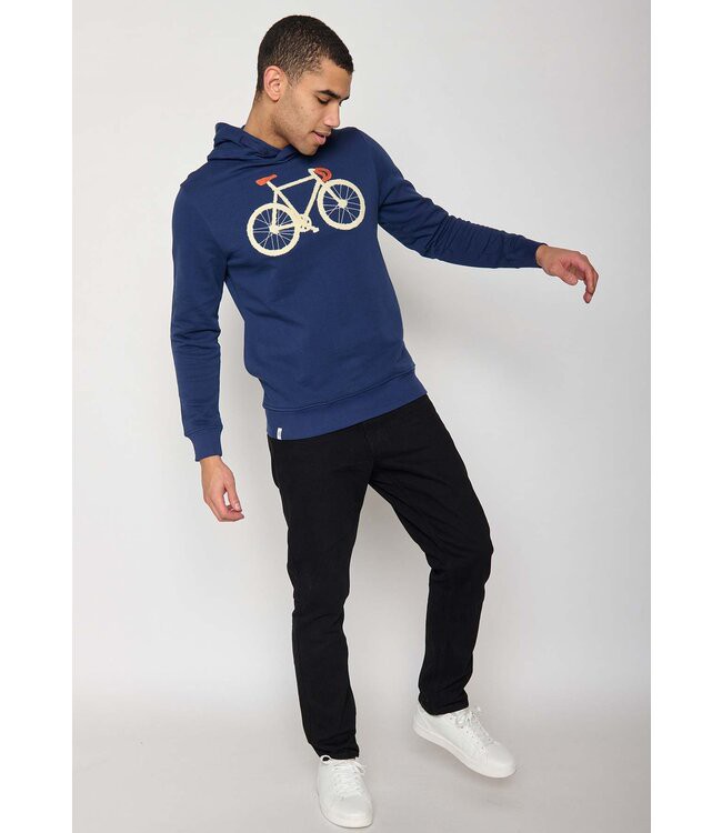 GREENBOMB •• Hoodie Star Bike Fluffy | navy from De Groene Knoop