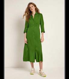 LANIUS •• Midi Jurk van Tencel | Green | Midikleid via De Groene Knoop