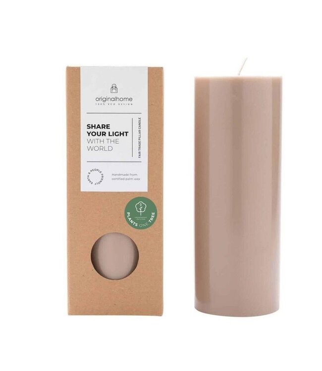 Original Home •• Pillar candle | Clay | Stompkaars Grijs from De Groene Knoop