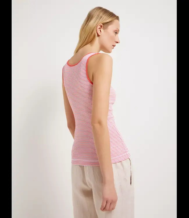 LANIUS •• Stripped top | white- coral from De Groene Knoop