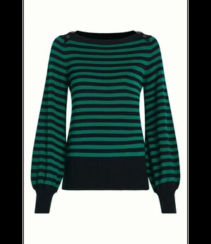 KING LOUIE •• Marie Bell Top Loop Stripe | Peacock Green from De Groene Knoop