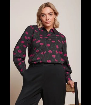 KING LOUIE •• Maisie Blouse Harper | Black from De Groene Knoop