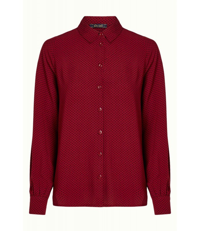 KING LOUIE •• Maisie Blouse Piper | Cabernet Red from De Groene Knoop