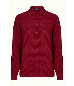 KING LOUIE •• Maisie Blouse Piper | Cabernet Red from De Groene Knoop