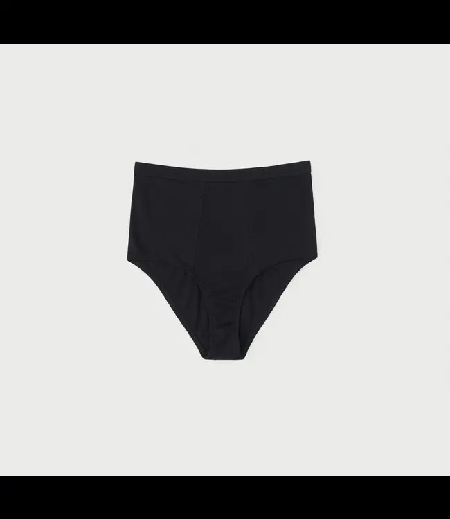 Organic Basics •• Rib-Flex Super High-Rise Briefs | black from De Groene Knoop