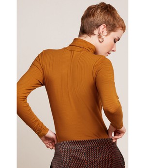 KING LOUIE •• Rollneck Top Uni Rib | Maple Orange from De Groene Knoop