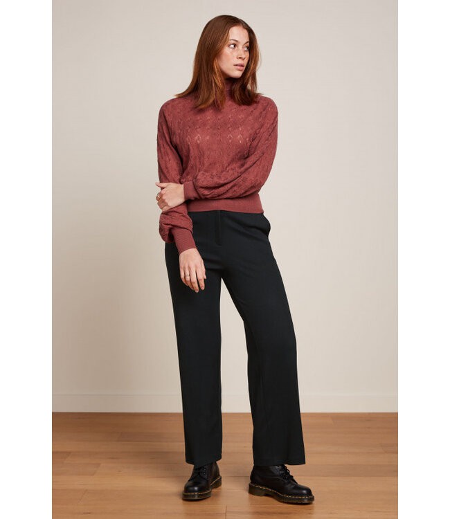 KING LOUIE •• Federica Pants Milano Uni | Black from De Groene Knoop