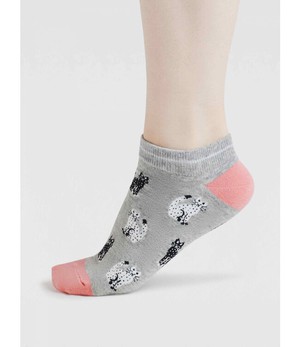 THOUGHT  •• Celia Cat Organic Cotton Trainer Socks | Grey Marl from De Groene Knoop