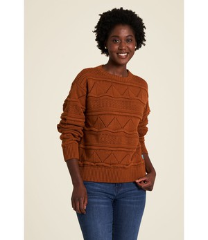 Tranquillo •• Patterned knitted jumper| Caramel from De Groene Knoop