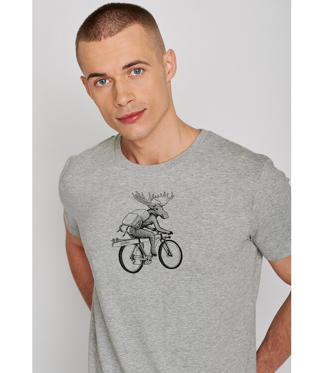 GREENBOMB •• T-Shirt animal moose ski guide | heather grey from De Groene Knoop