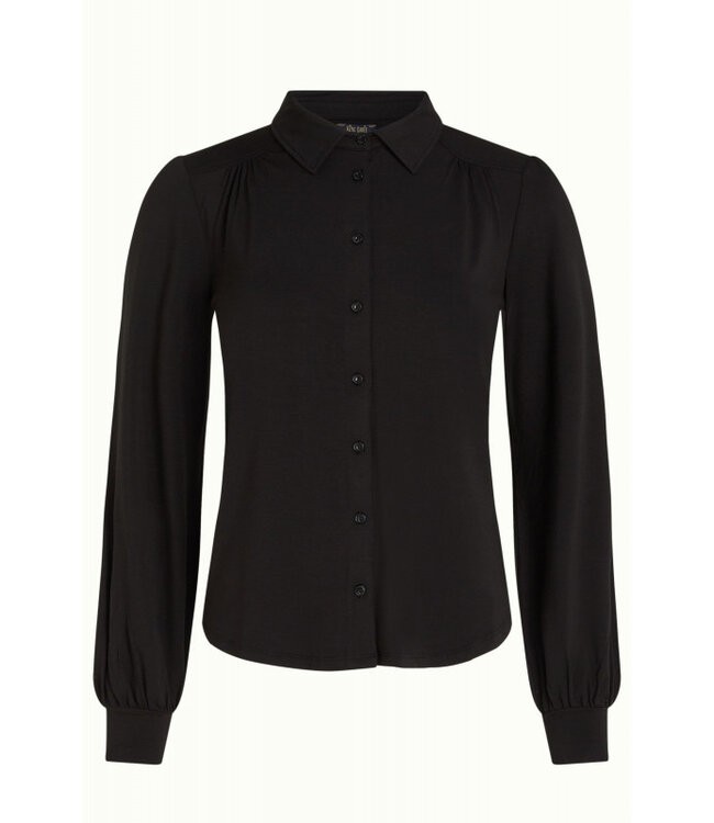 KING LOUIE •• Carina Blouse Viscose Light | Black from De Groene Knoop