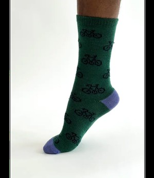 THOUGHT  •• heren sok Erskine Bike Wool Socks | dark green from De Groene Knoop