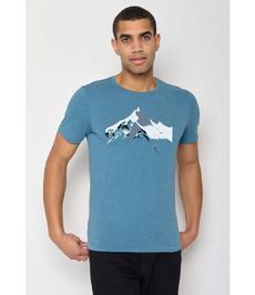 GREENBOMB •• T-shirt Nature Mountain Ski Spice | Steelblue via De Groene Knoop