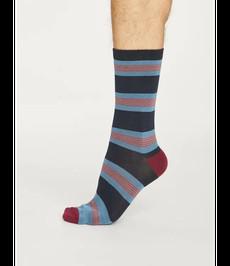 THOUGHT  •• Heren sokken Jesper Stripe Socks | Ash Blue via De Groene Knoop