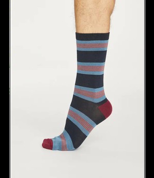 THOUGHT  •• Heren sokken Jesper Stripe Socks | Ash Blue from De Groene Knoop