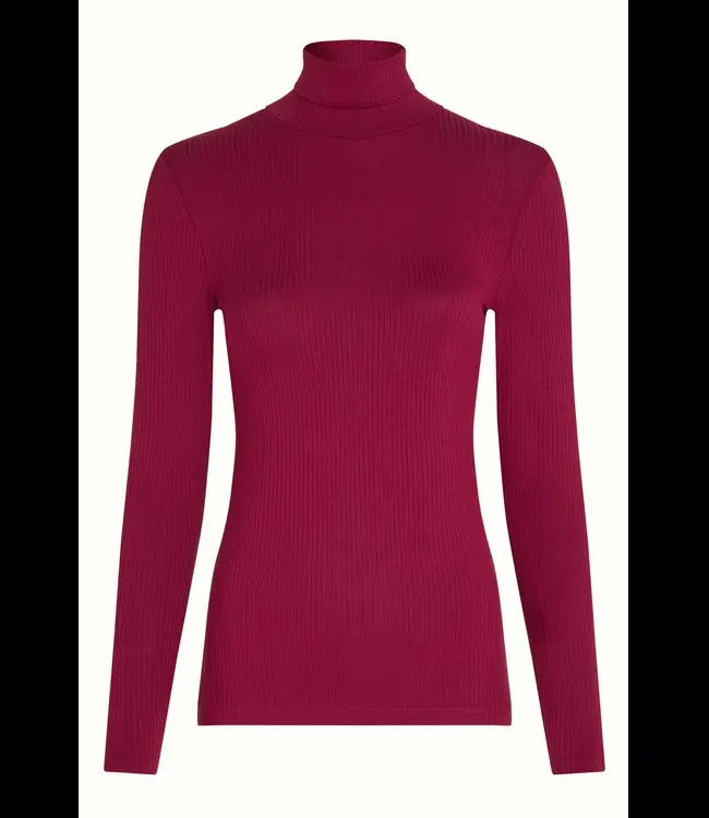 KING LOUIE •• Rollneck Top Uni Rib | Beaujolais Red from De Groene Knoop