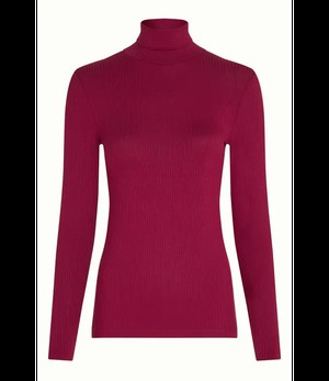 KING LOUIE •• Rollneck Top Uni Rib | Beaujolais Red from De Groene Knoop