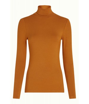 KING LOUIE •• Rollneck Top Uni Rib | Maple Orange from De Groene Knoop