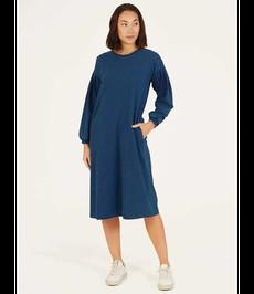 THOUGHT  •• Ioana Organic Cotton Jersey Sweat Dress| indigo blue via De Groene Knoop