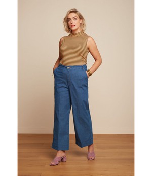 KING LOUIE •• Lisa Culotte Chambray | Denim Blue from De Groene Knoop