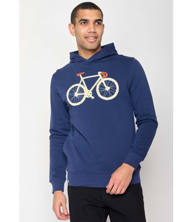 GREENBOMB •• Hoodie Star Bike Fluffy | navy from De Groene Knoop