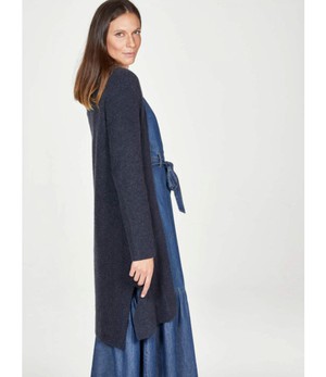 THOUGHT  •• Angie Longline Cardigan | navy from De Groene Knoop