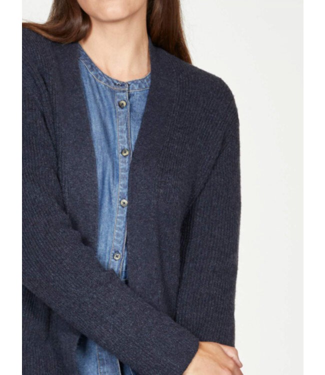 THOUGHT  •• Angie Longline Cardigan | navy from De Groene Knoop