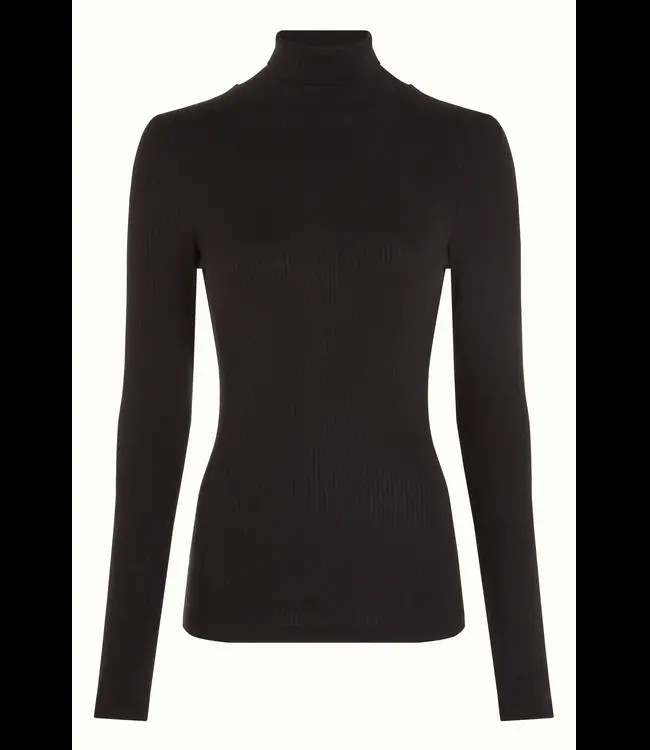 KING LOUIE •• Rollneck Top Uni Rib | Black from De Groene Knoop