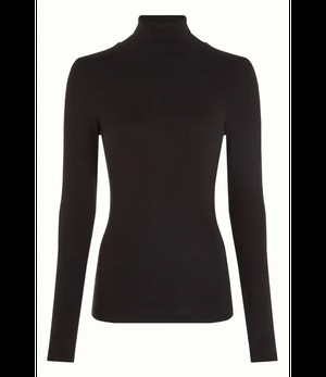 KING LOUIE •• Rollneck Top Uni Rib | Black from De Groene Knoop