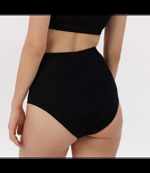 Organic Basics •• Rib-Flex Super High-Rise Briefs | black from De Groene Knoop